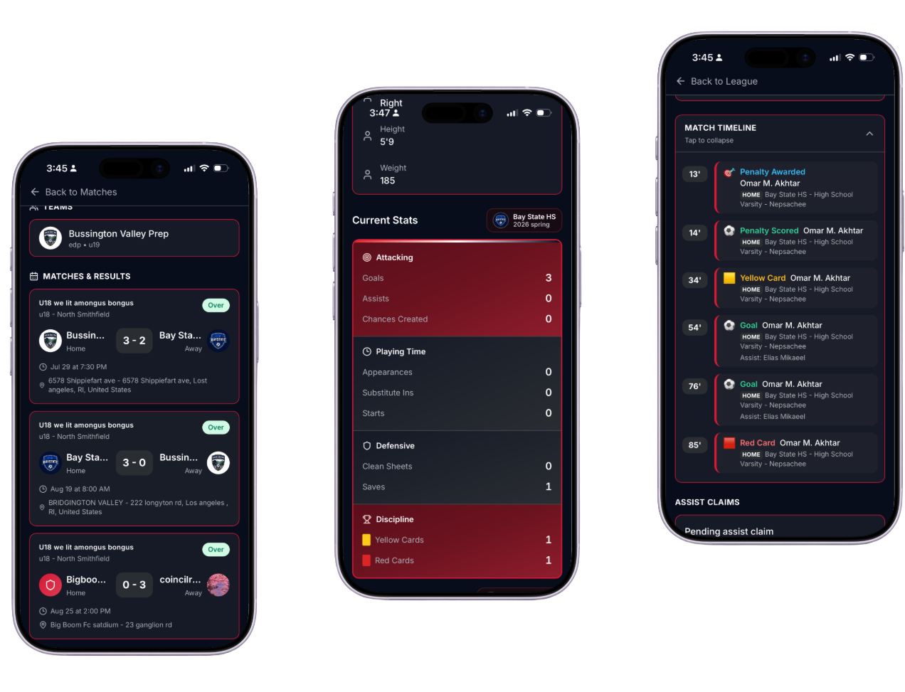 Footy Status fixture results, player statistics, and match timeline previews
